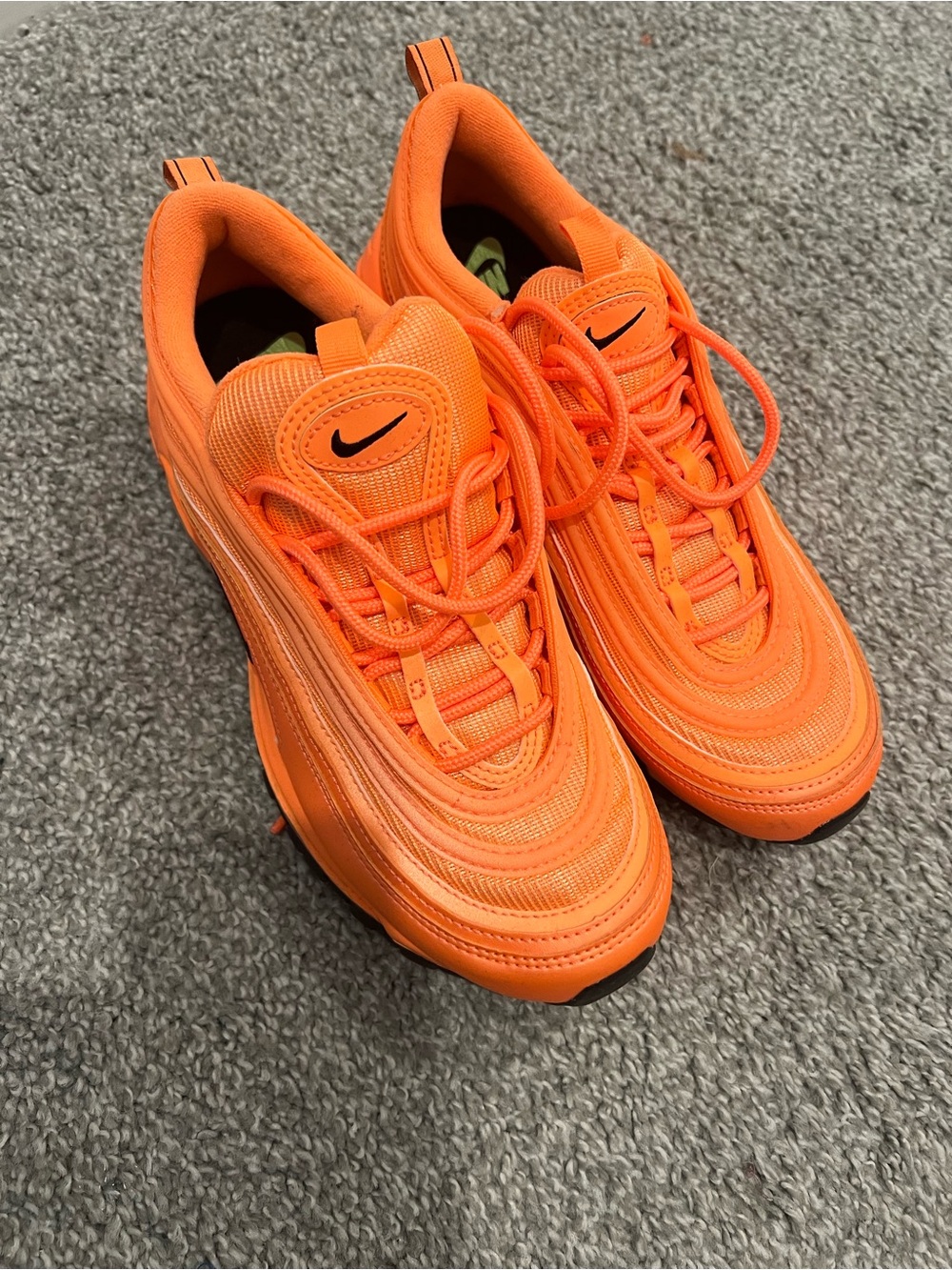 Nike Women’s Orange Athletic Sneakers with Black Swoosh